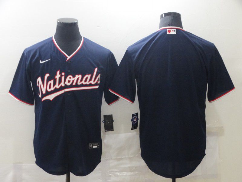 Men Washington Nationals Blank Blue Game 2021 Nike MLB Jersey->washington nationals->MLB Jersey